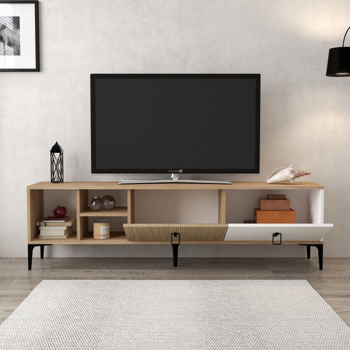 Hanah Home Era 3806 Soporte para TV Roble y Blanco Hanah Home Era 3806 Soporte para TV Roble y Blanco